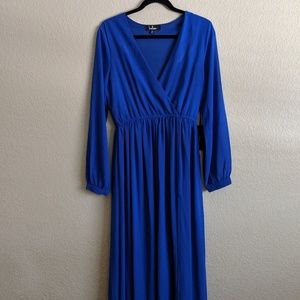 Lulu's Wondrous Water Lillies Royal Blue Dress